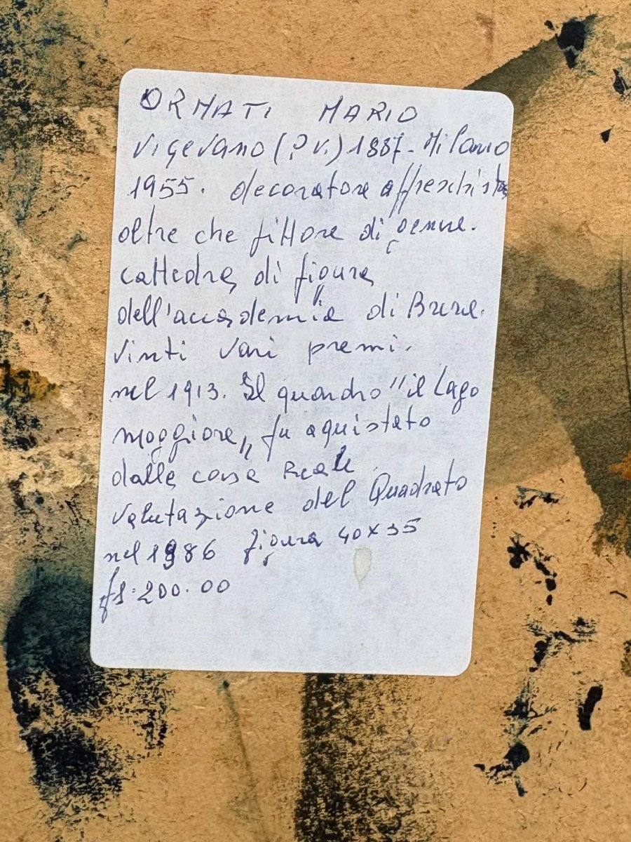 MARIO ORNATI (1887-1955) Scuola di Brera Paesaggio Lacustre-photo-4