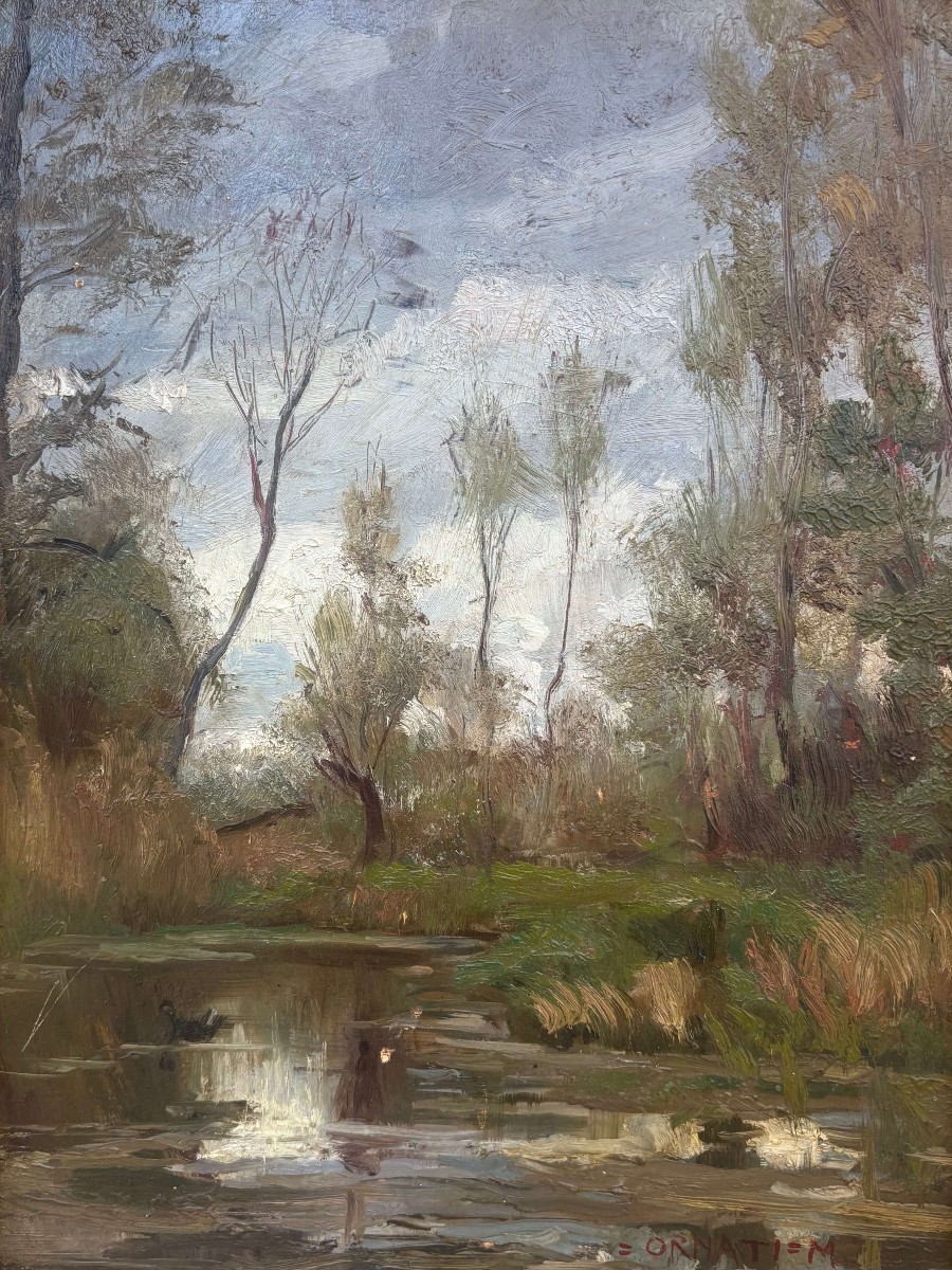 MARIO ORNATI (1887-1955) Scuola di Brera Paesaggio Lacustre