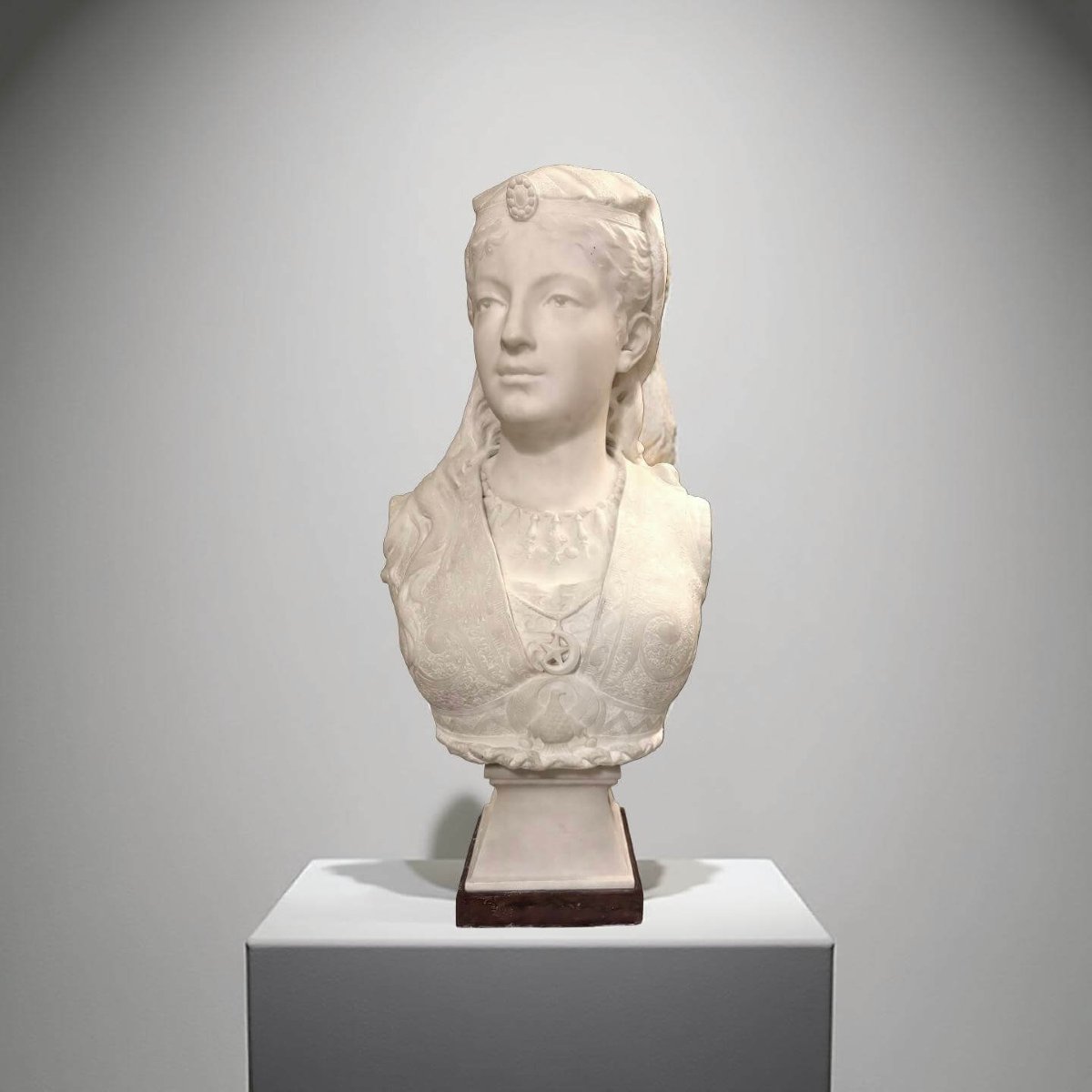 Zacharie RIMBEZ - Busto Orientalista in Marmo di Armida XIX secolo-photo-2