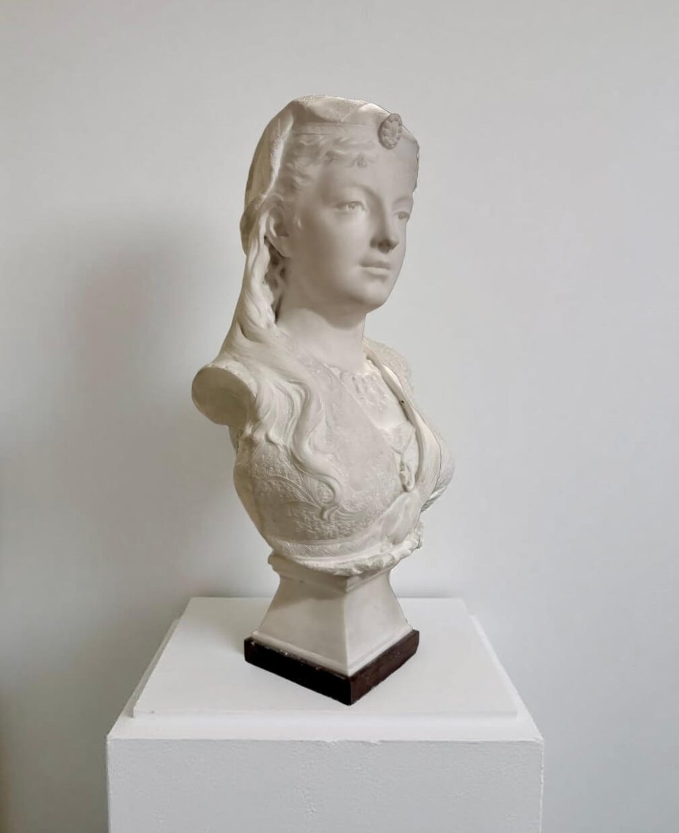 Zacharie RIMBEZ - Busto Orientalista in Marmo di Armida XIX secolo-photo-1