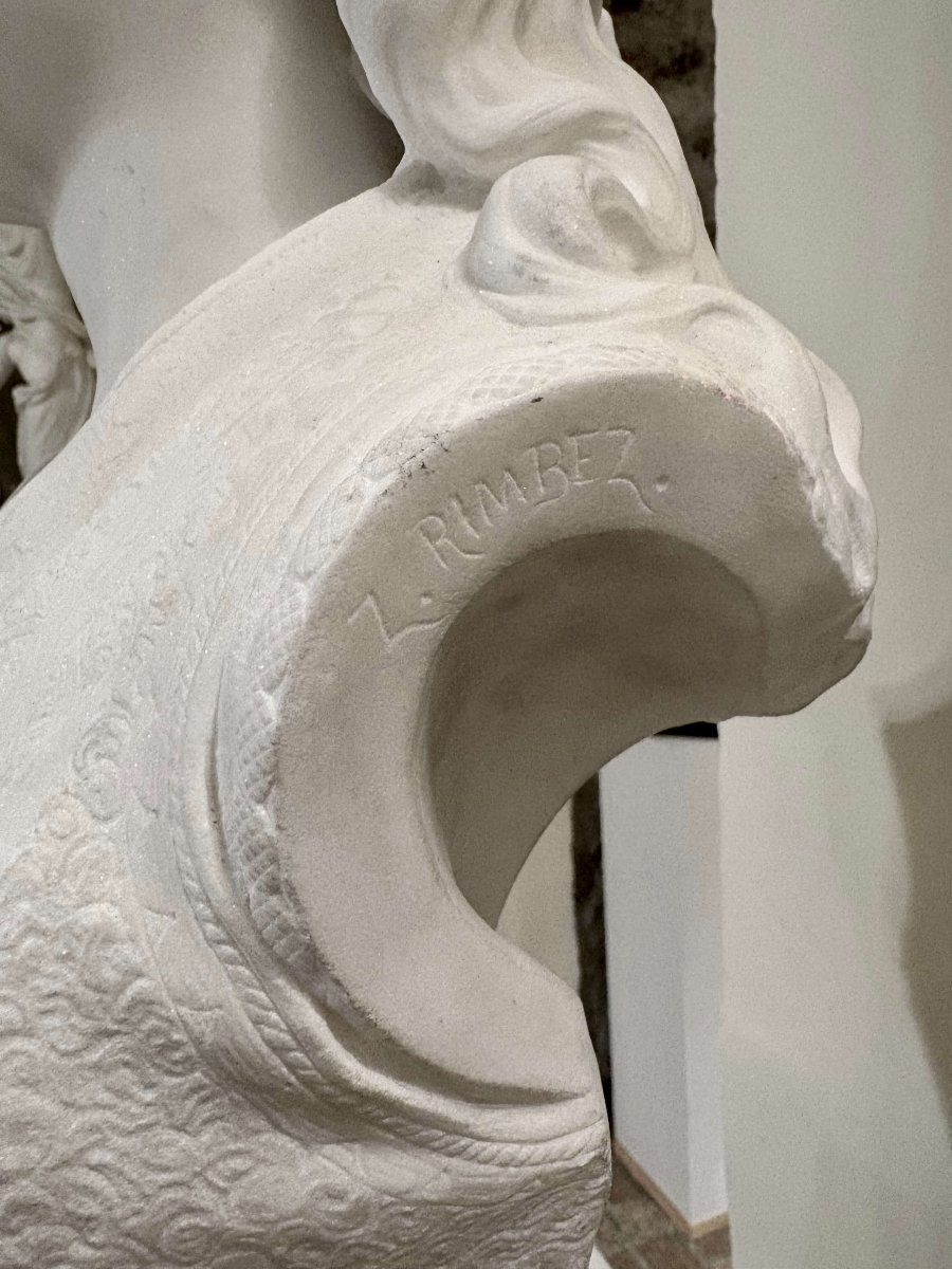 Zacharie RIMBEZ - Busto Orientalista in Marmo di Armida XIX secolo-photo-6