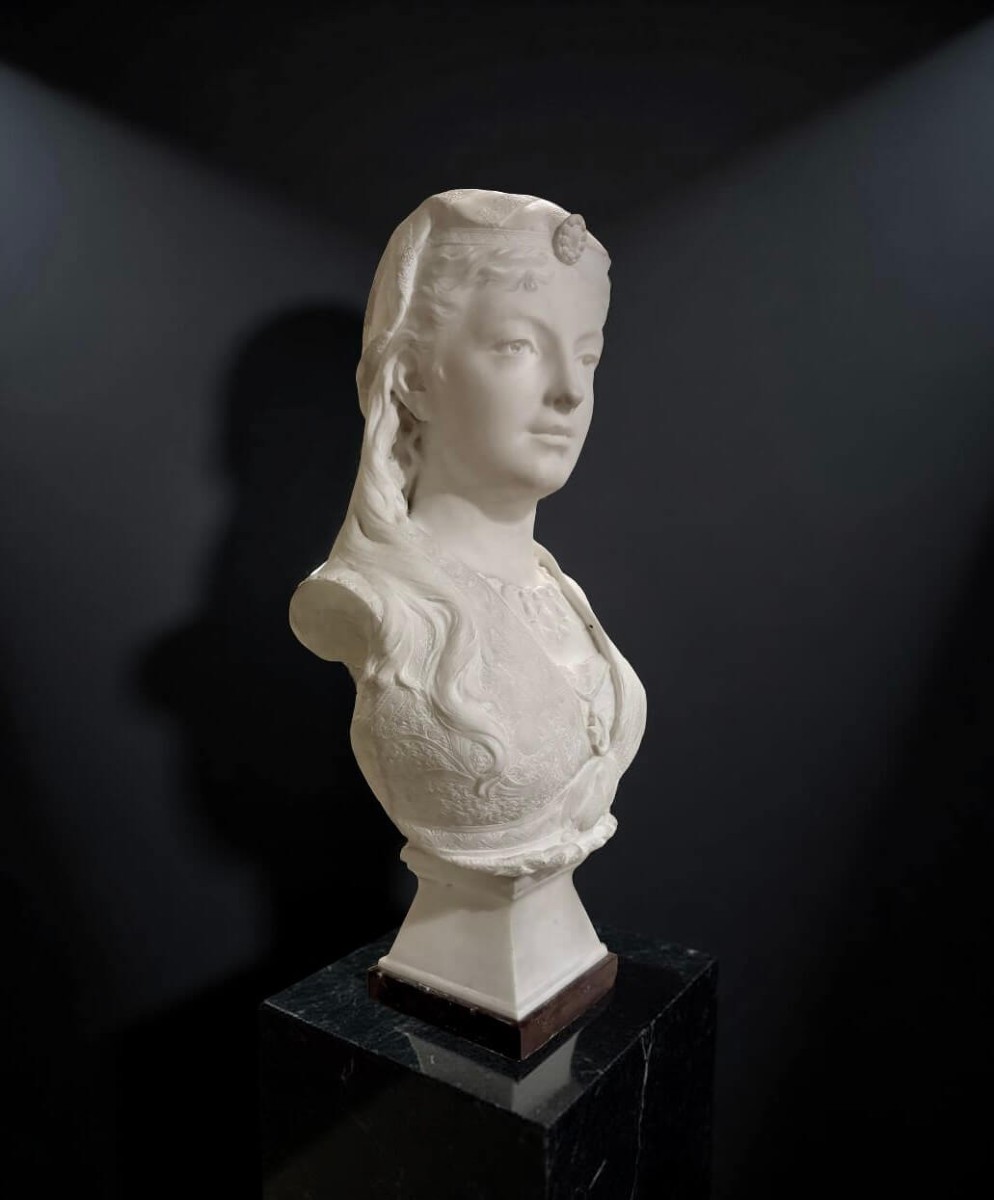 Zacharie RIMBEZ - Busto Orientalista in Marmo di Armida XIX secolo