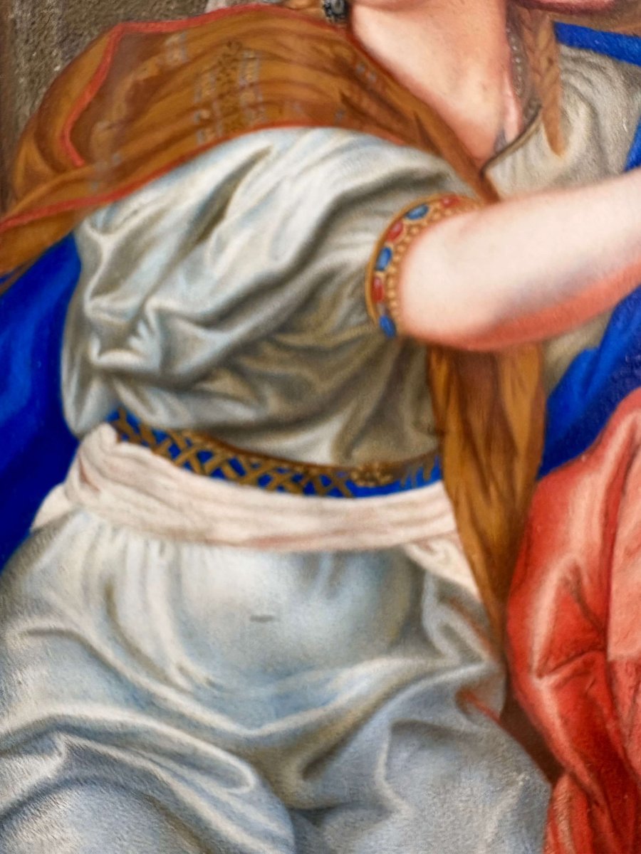 Da Charles Le Brun, Maddalena, Tempera su Pergamena in Cornice XVIII secolo-photo-4