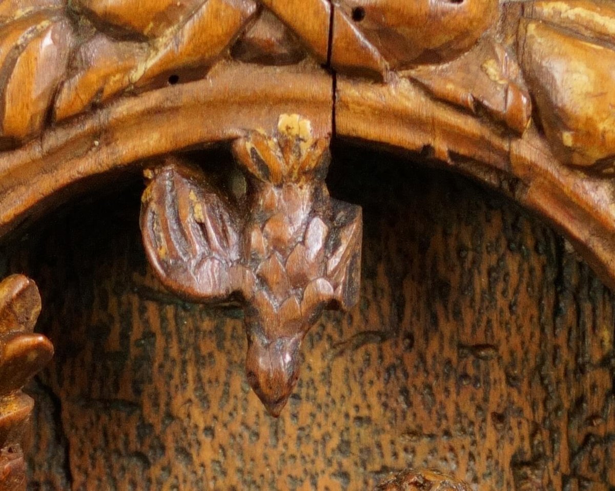 Scultura a Bassorilievo in Legno "Il battesimo di Cristo" Italia, XVII secolo-photo-4