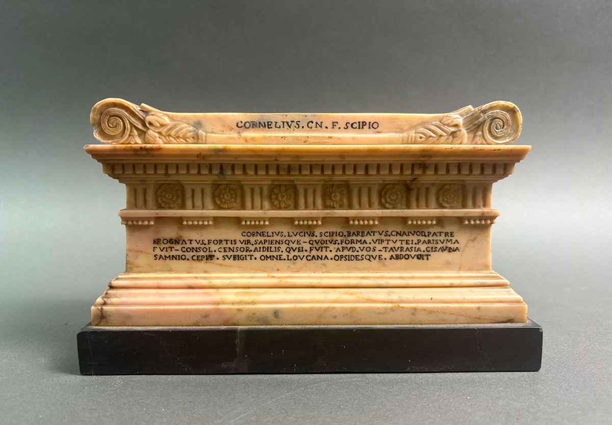 Souvenir del Grand Tour Sarcofago di Lucio Cornelio Scipione Barbato 