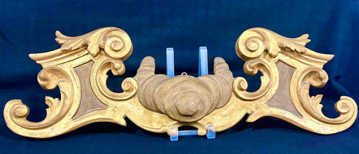 Fregio Sovraporta in Legno Dorato Italia XVIII secolo