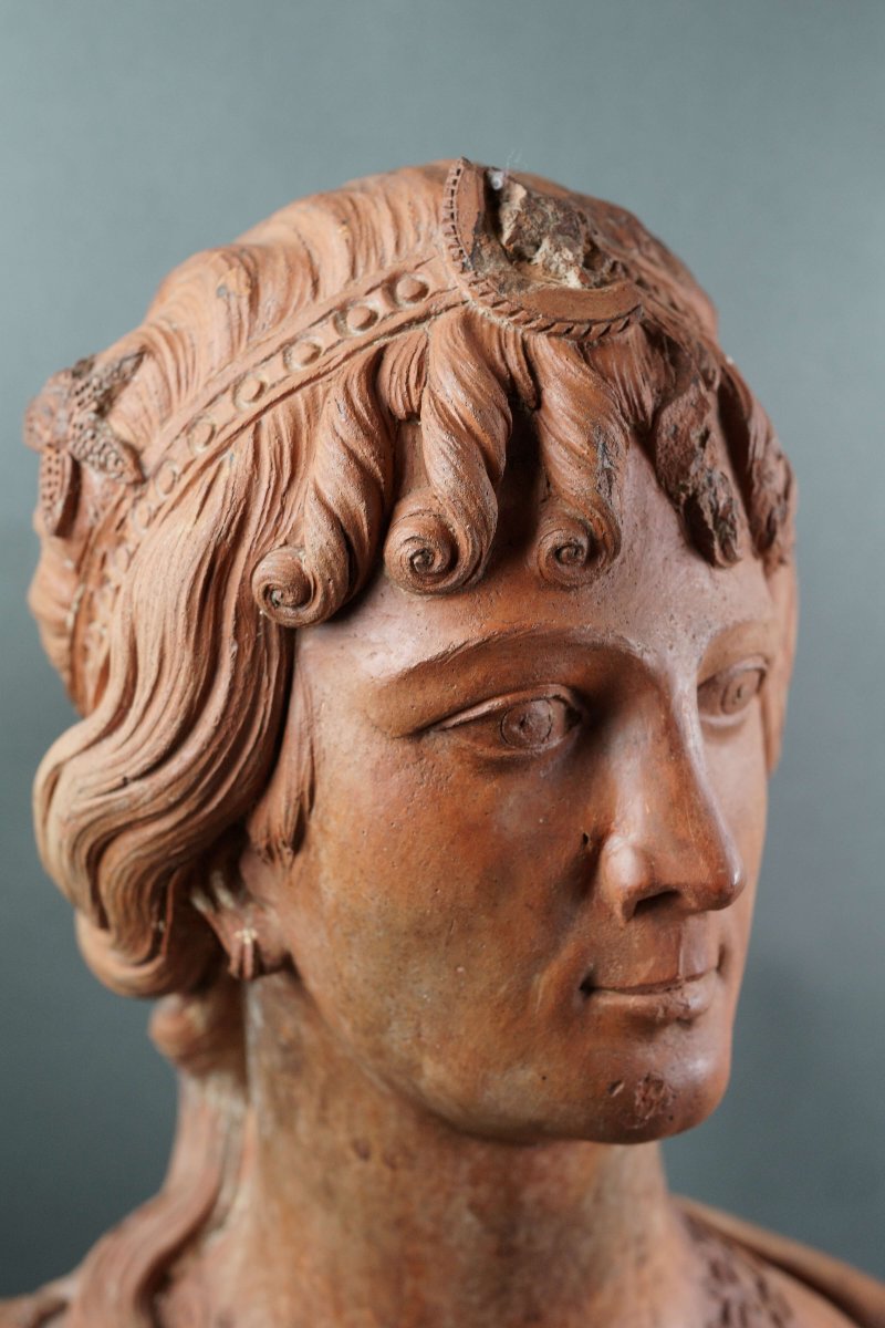 Busto in Terracotta Ritratto di Dama, Bottega senese,  XVIII secolo-photo-4