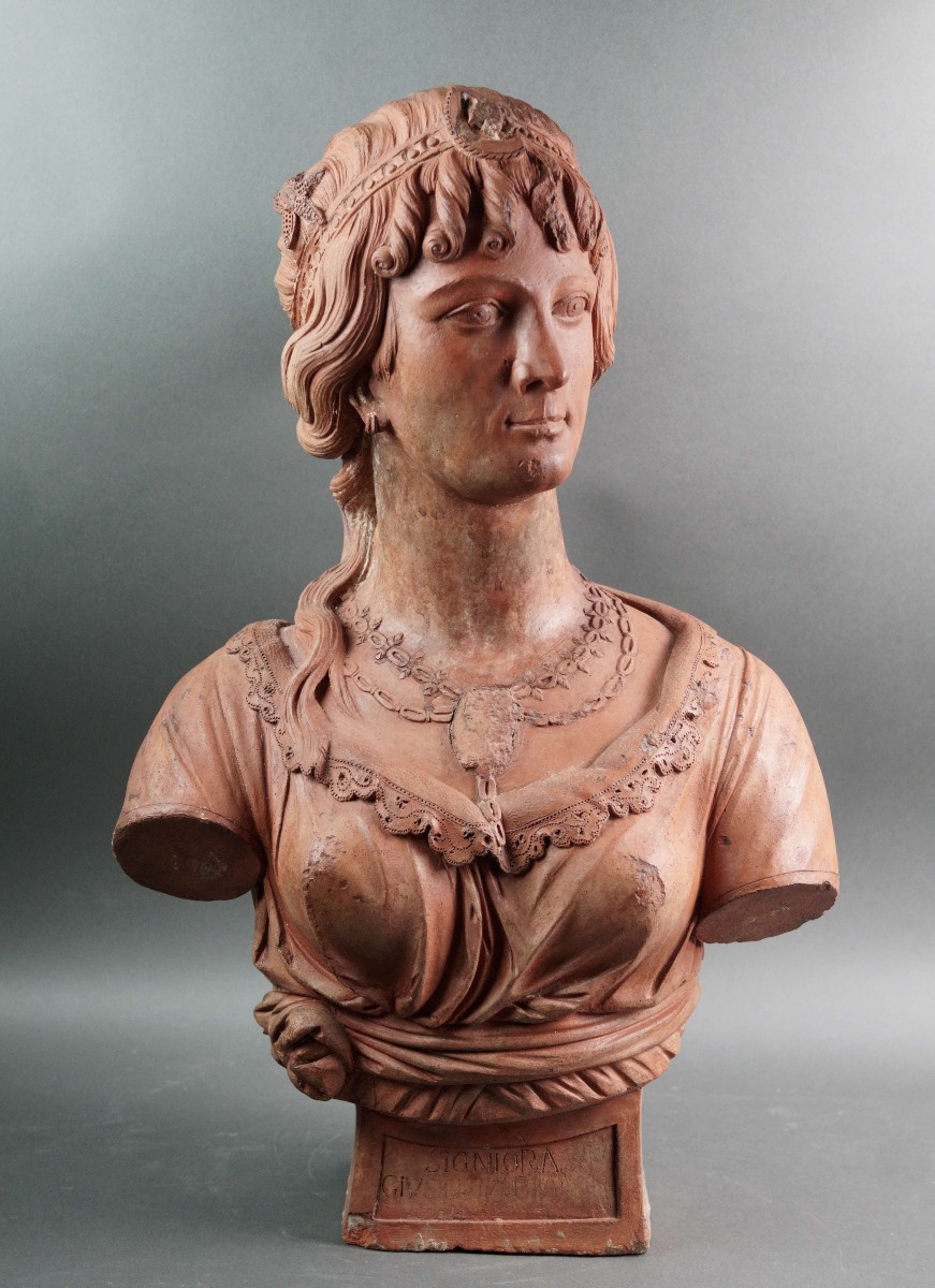 Busto in Terracotta Ritratto di Dama, Bottega senese,  XVIII secolo
