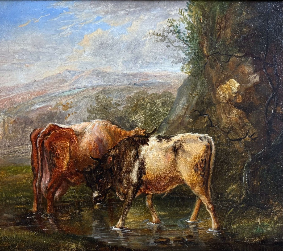 Scuola Fiamminga del XVIII secolo, Il giovane toro, olio su tavola