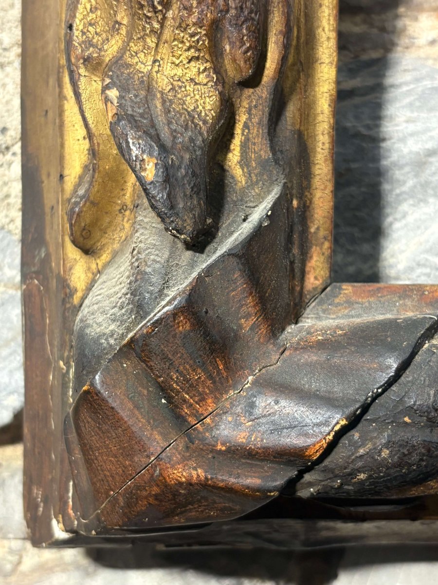 Cornice Bolognese inizi XVII secolo Legno Scolpito e Dorato-photo-2
