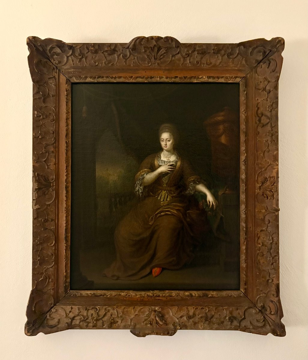 Gerard Wigmana (1673-1741) Ritratto di Dama Scuola Olandese del XVIII-photo-2