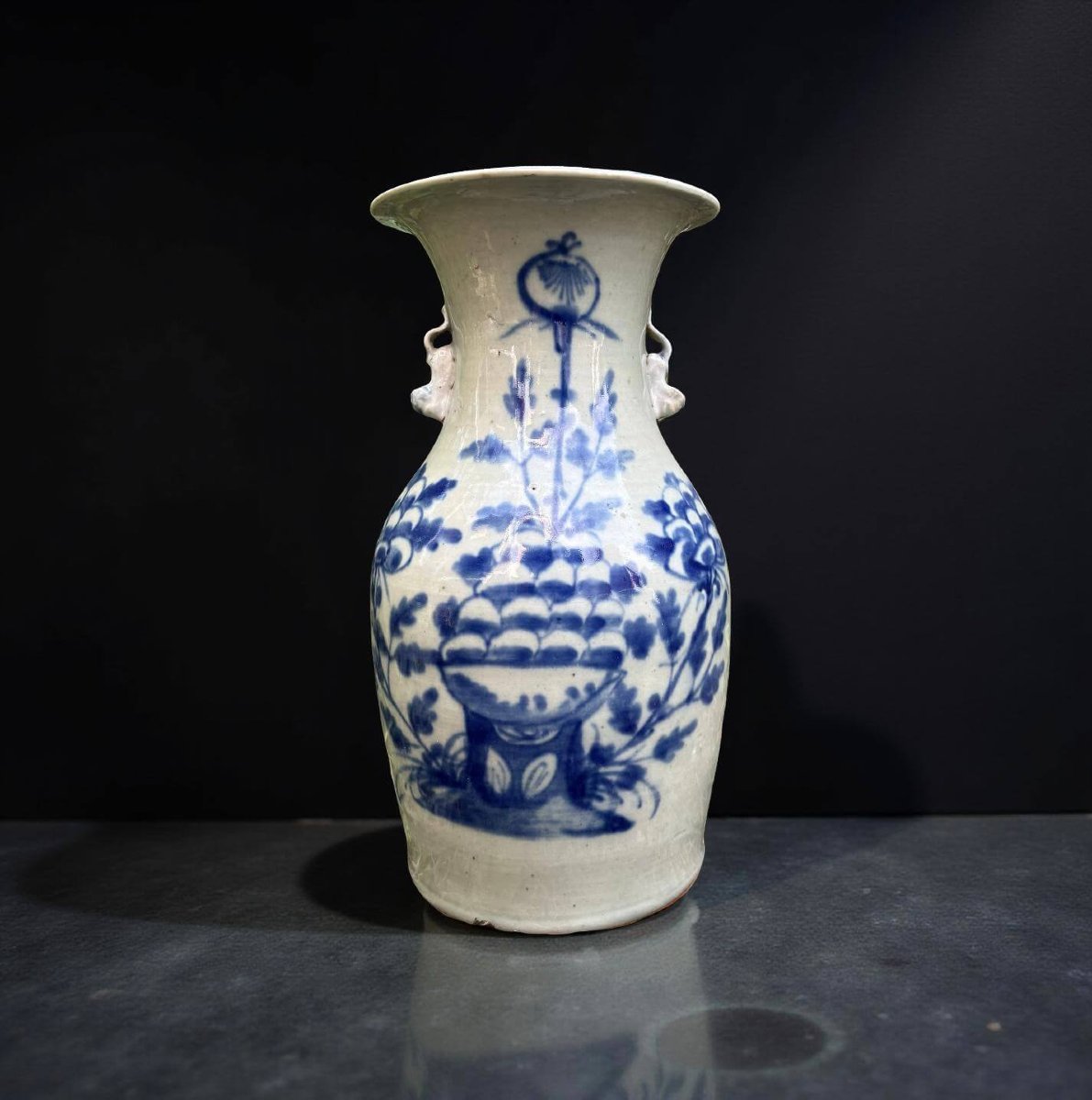 Vaso Cinese in Porcellana Celadon Dinastia Qing XIX secolo-photo-2