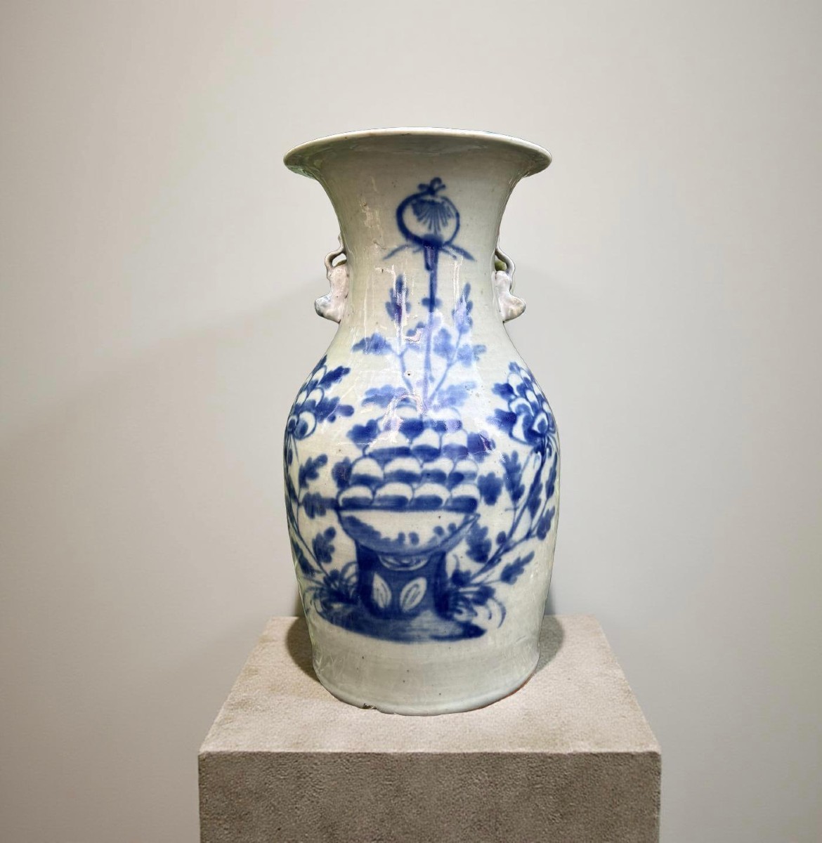 Vaso Cinese in Porcellana Celadon Dinastia Qing XIX secolo