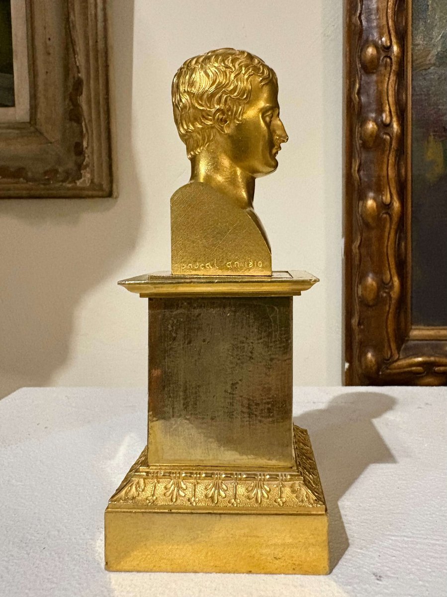 Busto di Napoleone I in Bronzo Dorato a Ormolu epoca Impero-photo-2