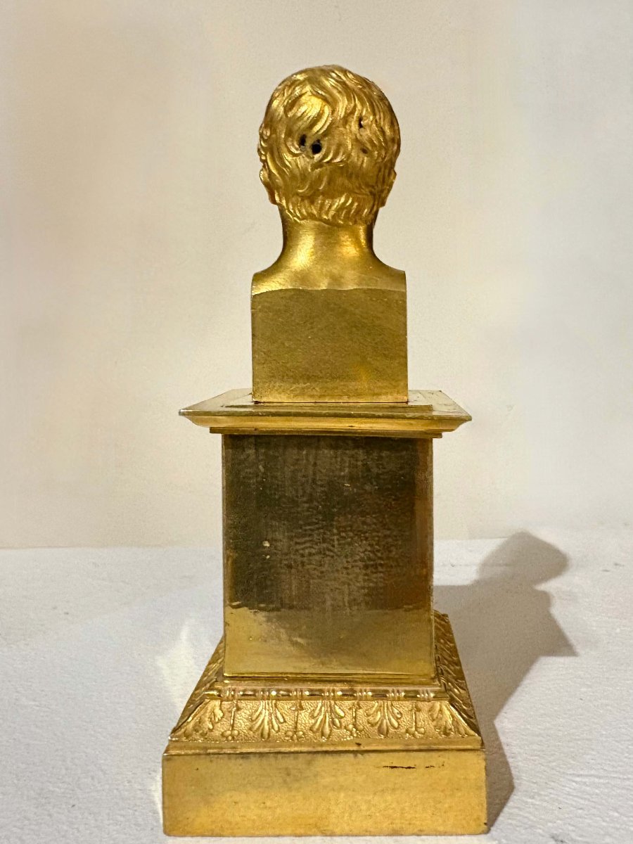 Busto di Napoleone I in Bronzo Dorato a Ormolu epoca Impero-photo-3