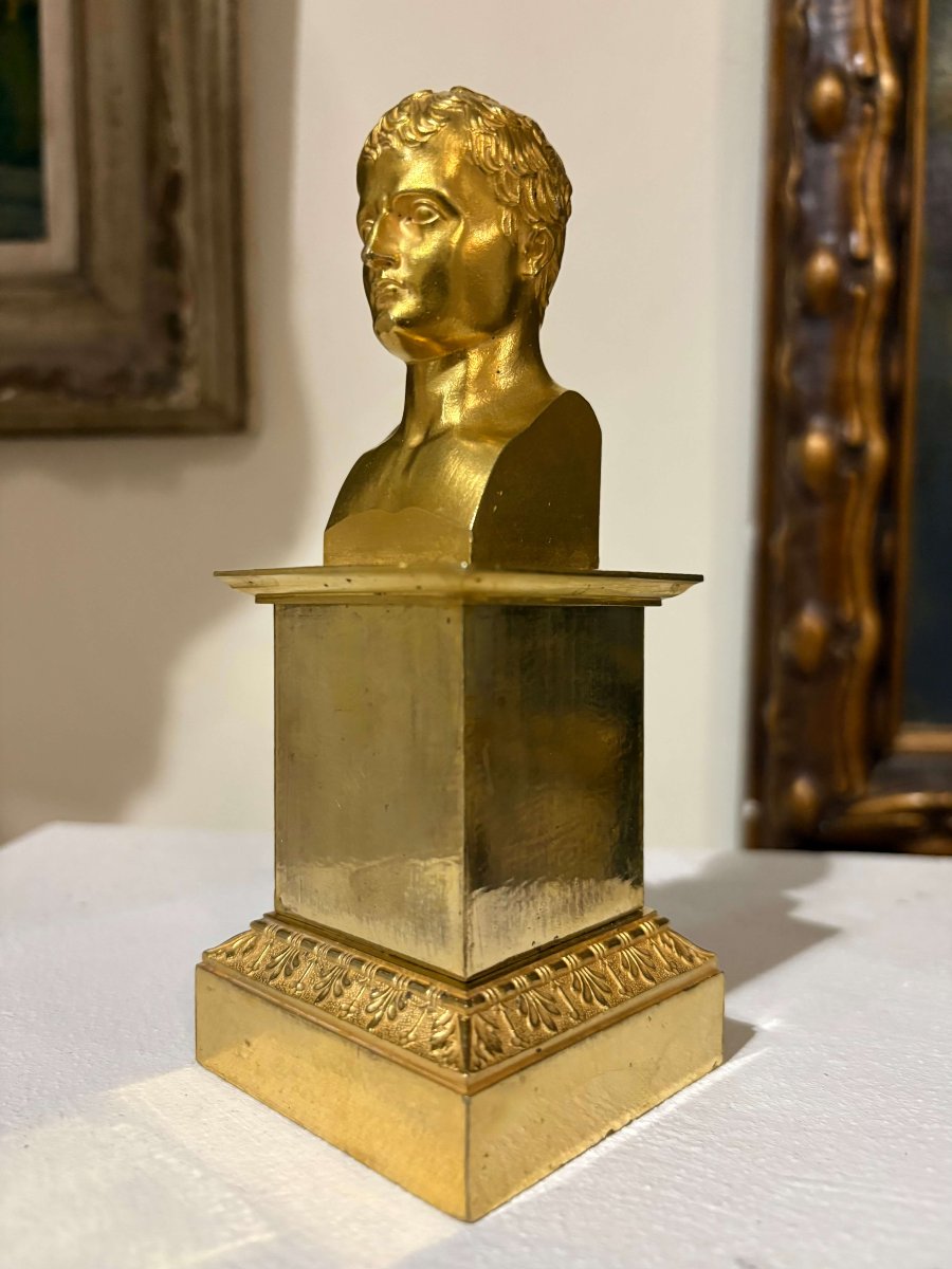 Busto di Napoleone I in Bronzo Dorato a Ormolu epoca Impero-photo-1