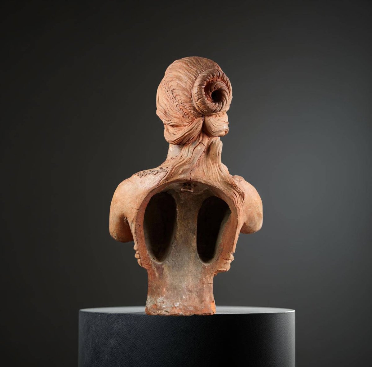 Busto in Terracotta Ritratto di Dama, Bottega senese,  XVIII secolo-photo-3