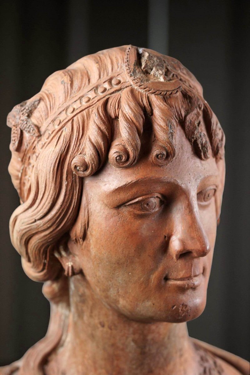Busto in Terracotta Ritratto di Dama, Bottega senese,  XVIII secolo-photo-1