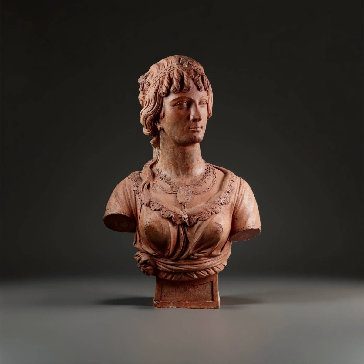 Busto in Terracotta Ritratto di Dama, Bottega senese,  XVIII secolo