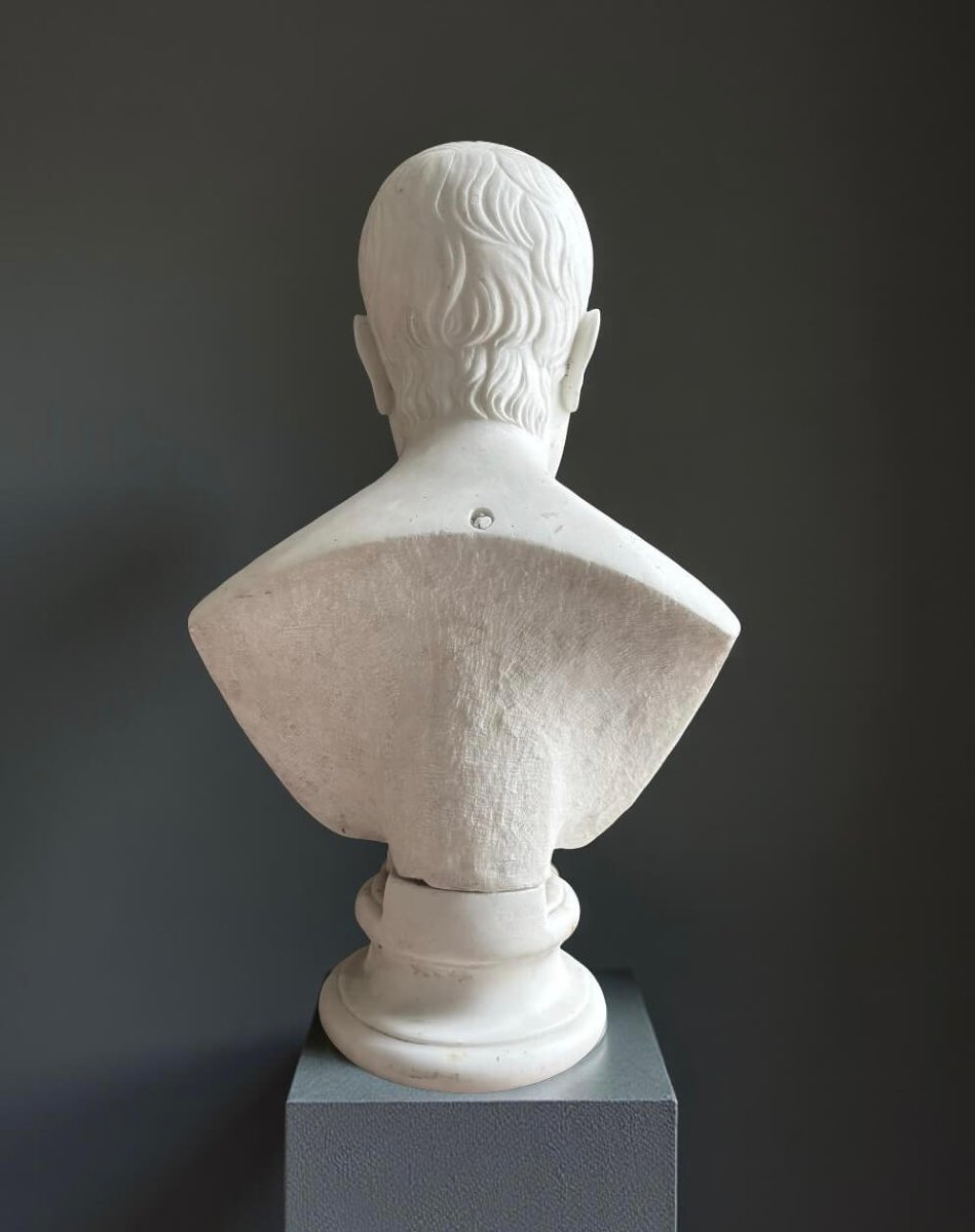 Busto Maschile Neoclassico in Marmo di Carrara inizi XIX secolo -photo-2
