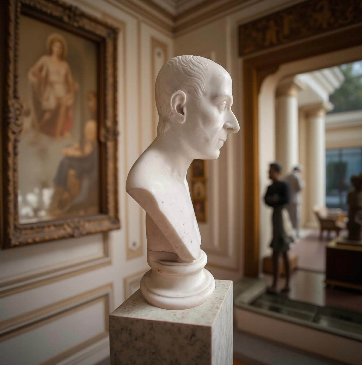 Busto Maschile Neoclassico in Marmo di Carrara inizi XIX secolo -photo-6
