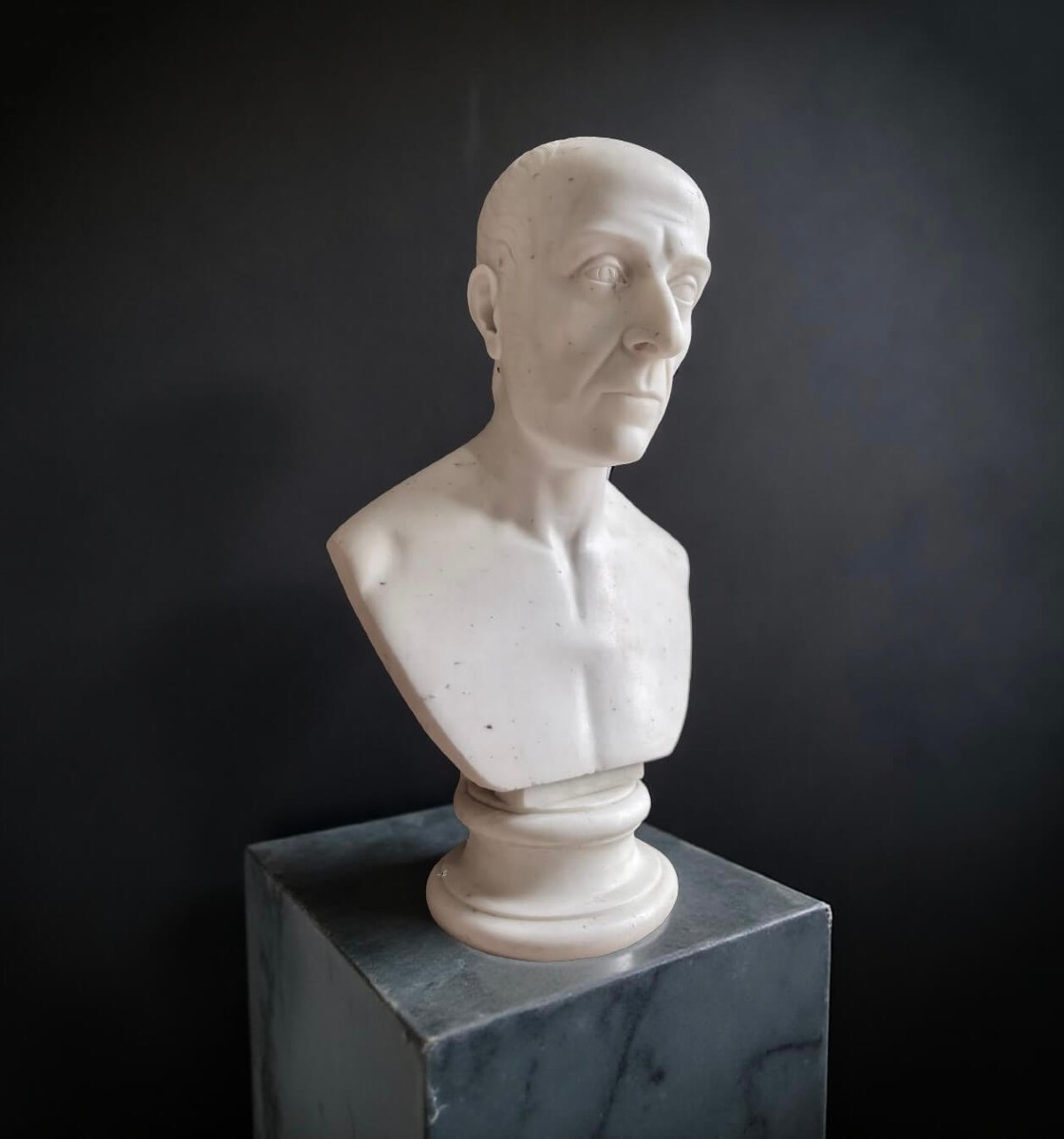 Busto Maschile Neoclassico in Marmo di Carrara inizi XIX secolo 