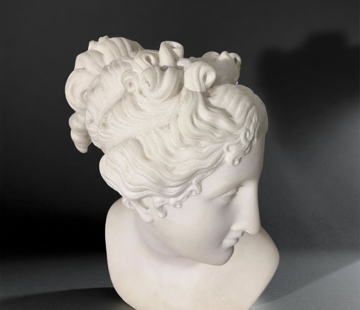Antonio Frilli (1830-1902) Busto in Marmo della Venere Italica XIX secolo-photo-4