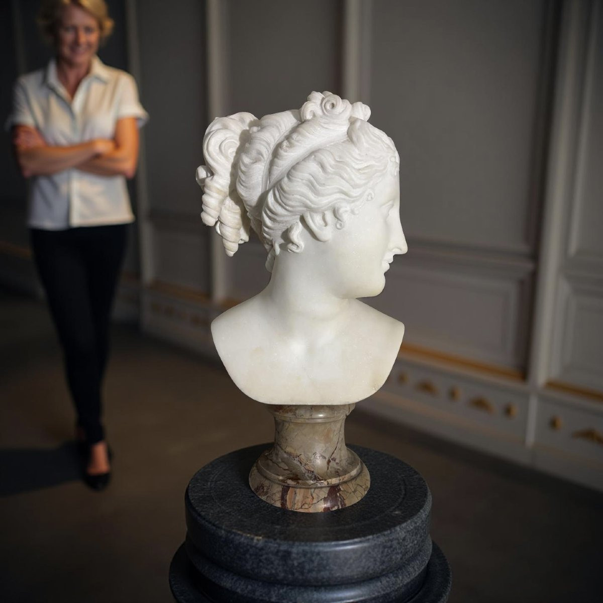 Antonio Frilli (1830-1902) Busto in Marmo della Venere Italica XIX secolo-photo-6