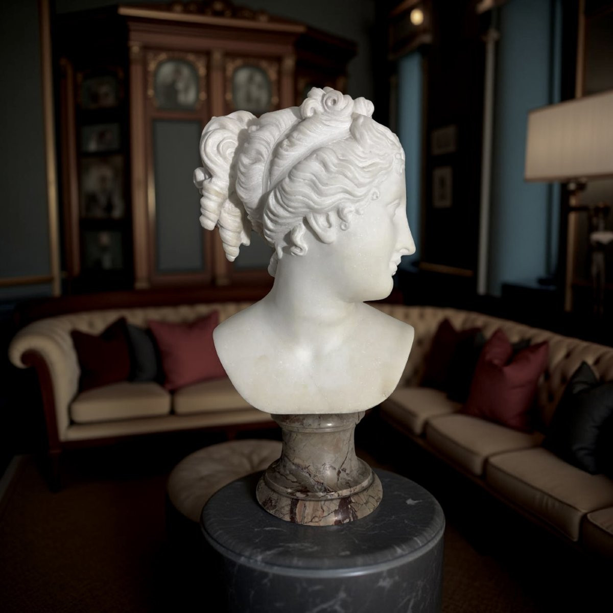 Antonio Frilli (1830-1902) Busto in Marmo della Venere Italica XIX secolo-photo-7