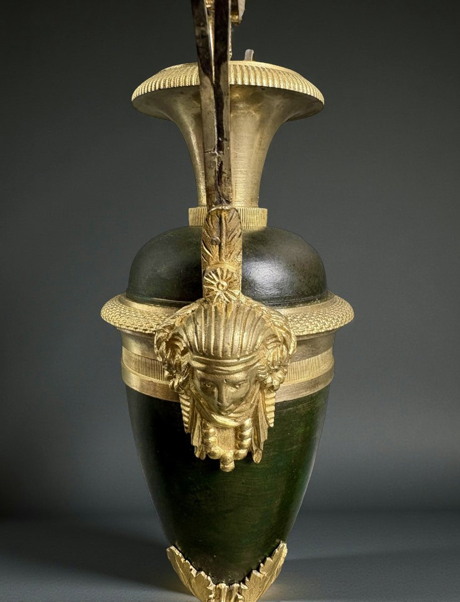 Claude Galle (attr.) Coppia di Urne Vasi Direttorio Bronzo e Marmo-photo-2