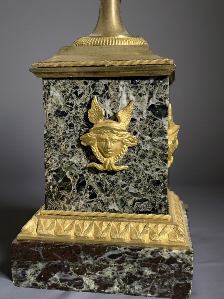 Claude Galle (attr.) Coppia di Urne Vasi Direttorio Bronzo e Marmo-photo-6
