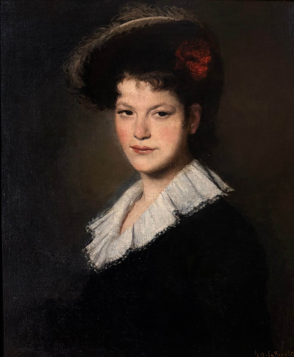 Hélène Le Roy d'Etiolles (1864-1939)  Scuola Francese del XIX  Ritratto di Giovane Donna-photo-2