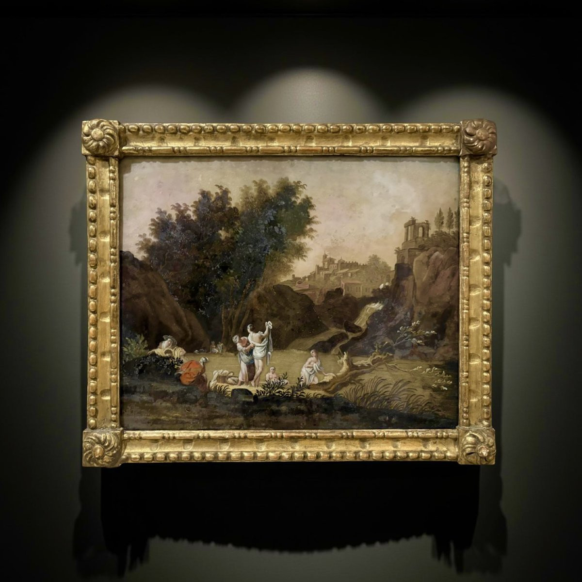 Scuola Francese del XVIII dopo Claude Vernet Dipinto su Vetro-photo-2