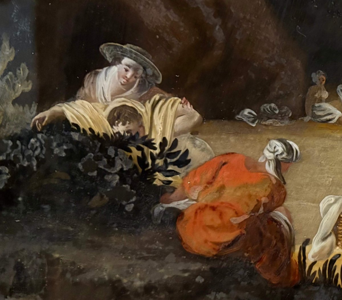 Scuola Francese del XVIII dopo Claude Vernet Dipinto su Vetro-photo-4