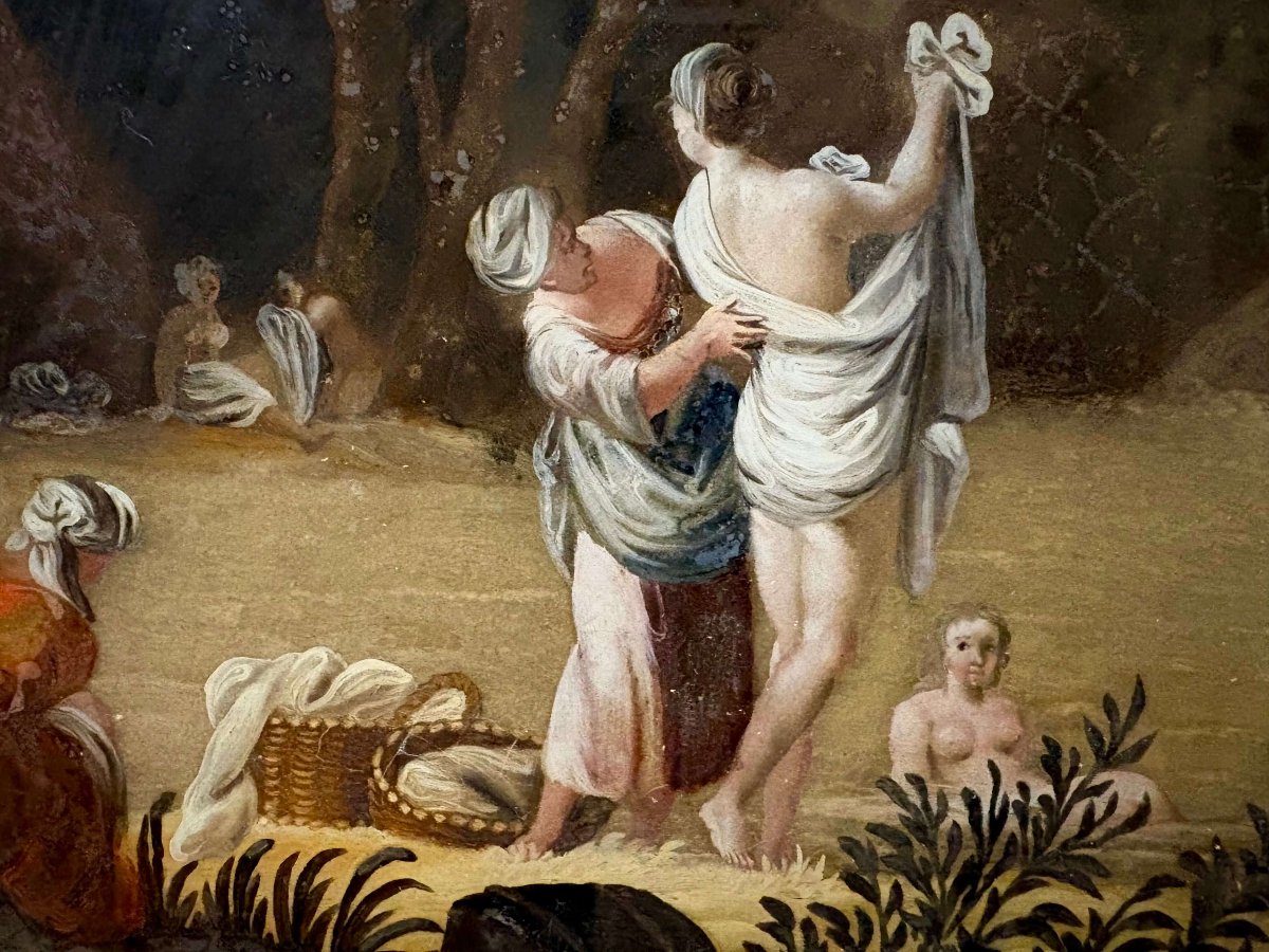 Scuola Francese del XVIII dopo Claude Vernet Dipinto su Vetro-photo-5