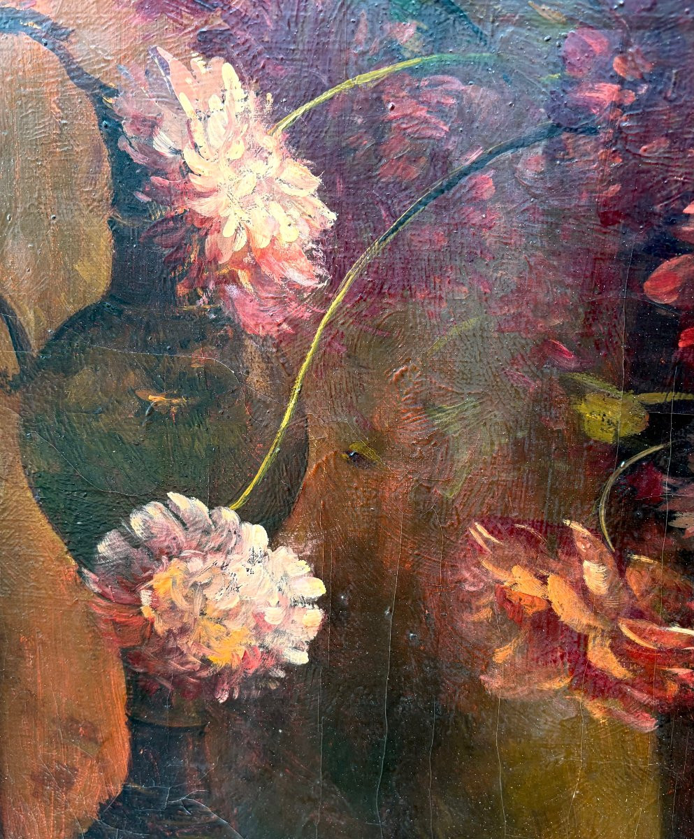 Grande Natura Morta Vaso di Fiori Scuola Francese primi 900 Art Nouveau-photo-4