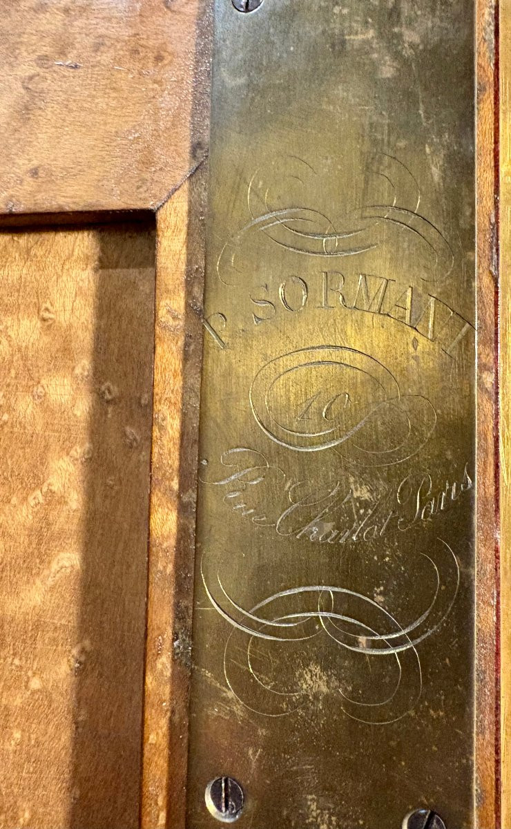 Paul SORMANI (1817-1877) Bonheur de Jour in Marqueterie Stampigliato-photo-3