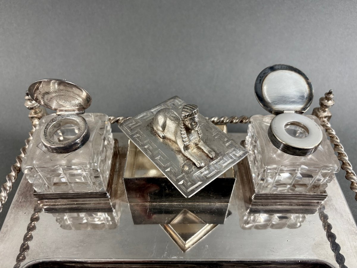 Calamaio Art Déco di gusto Neo-Egizio Inghilterra inizi XX secolo-photo-3