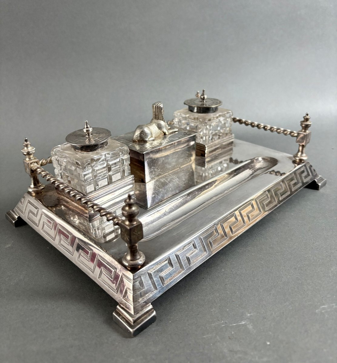 Calamaio Art Déco di gusto Neo-Egizio Inghilterra inizi XX secolo-photo-1