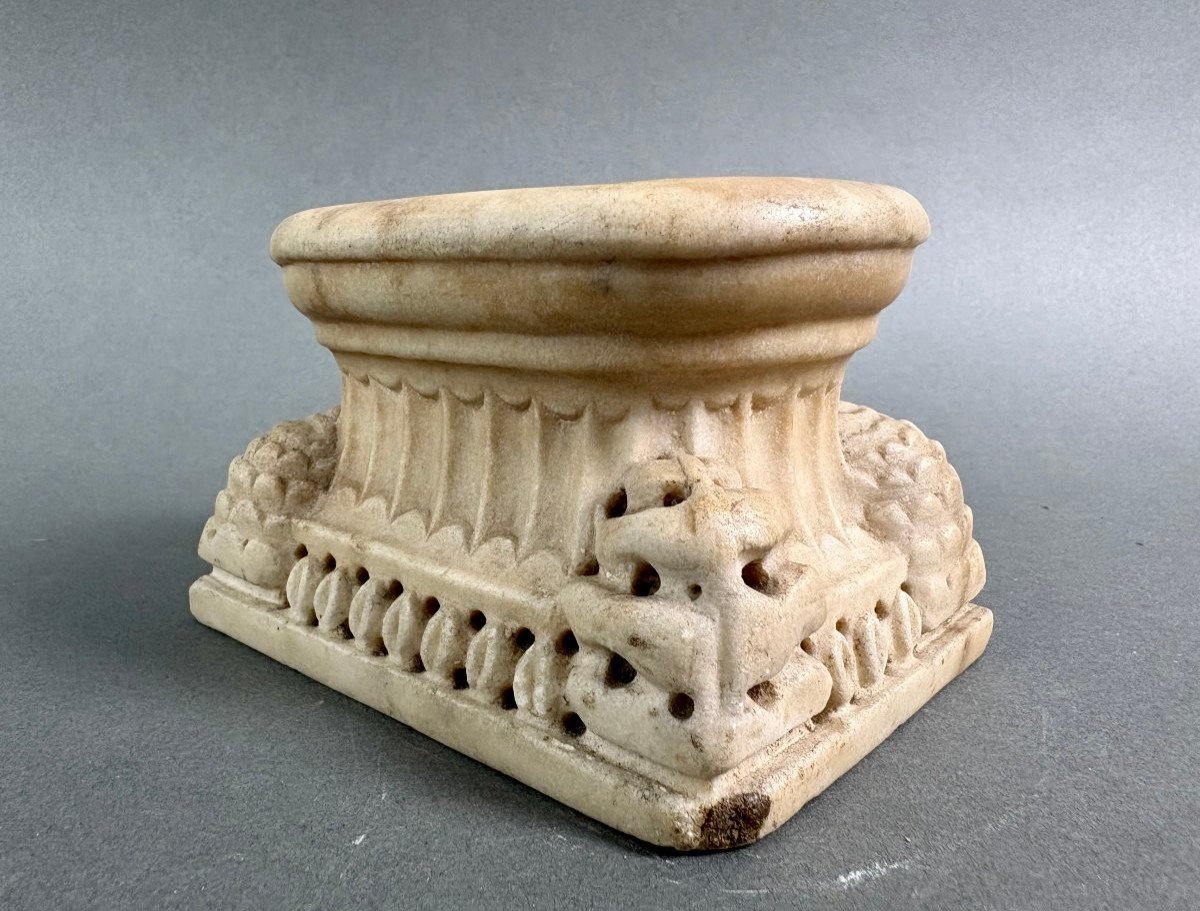 Calamaio in Marmo Souvenir del Grand Tour Roma fine XVIII secolo-photo-4