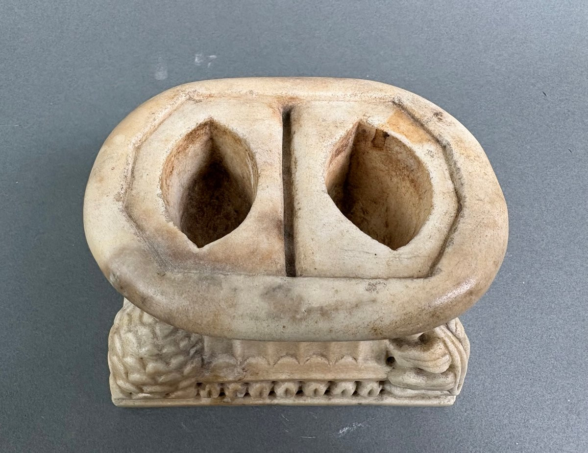 Calamaio in Marmo Souvenir del Grand Tour Roma fine XVIII secolo-photo-2