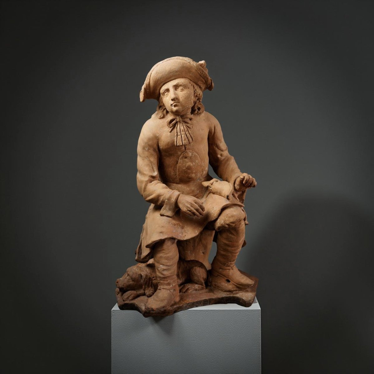 Coppia di Sculture in Terracotta Francia XVII secolo-photo-3