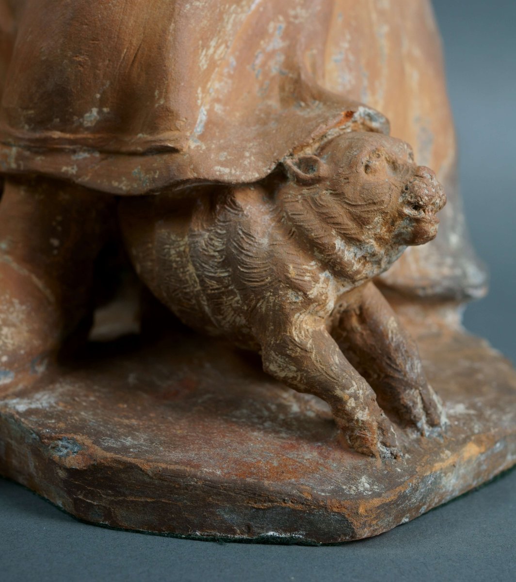 Coppia di Sculture in Terracotta Francia XVII secolo-photo-4