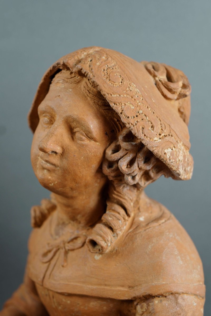Coppia di Sculture in Terracotta Francia XVII secolo-photo-5