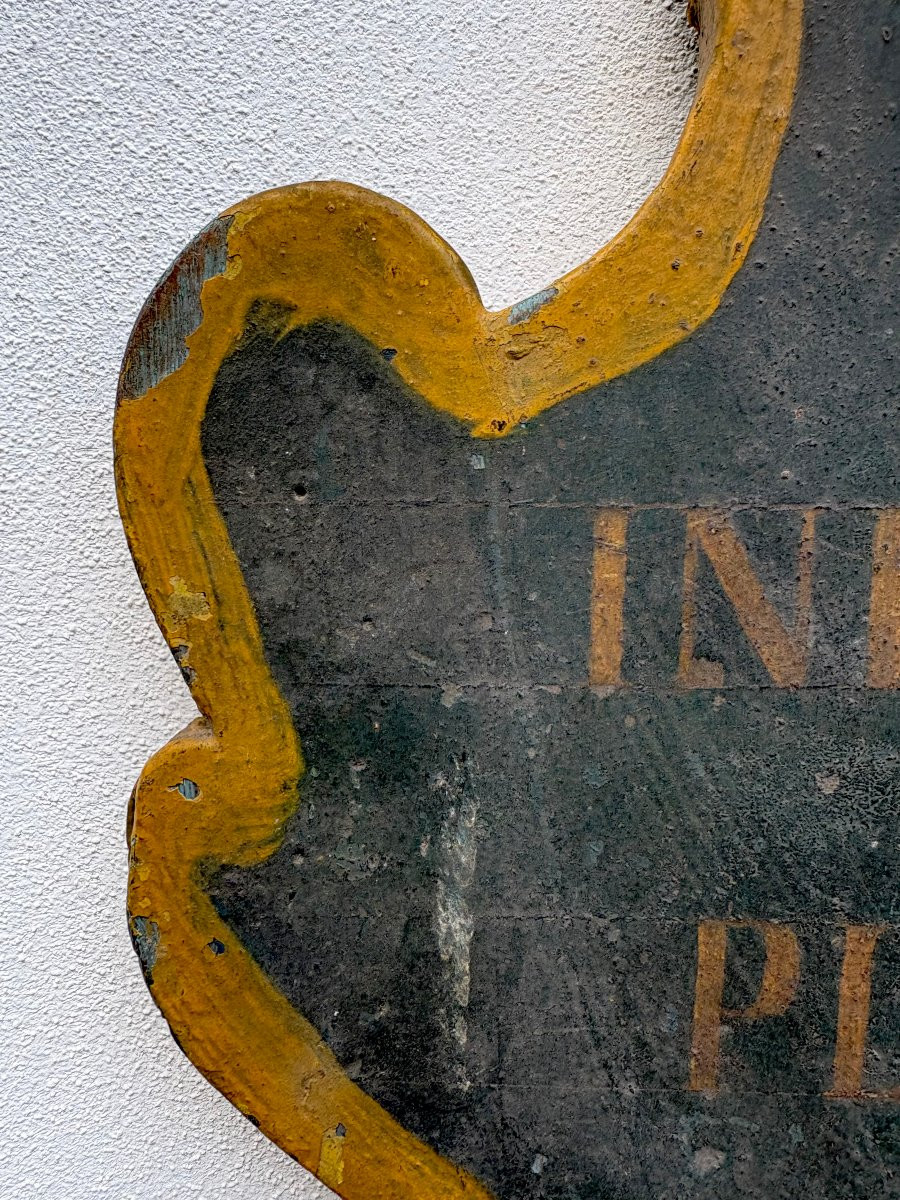 Blasone Stemma in Legno Laccato Indulgenza Plenaria Italia XVIII secolo-photo-3