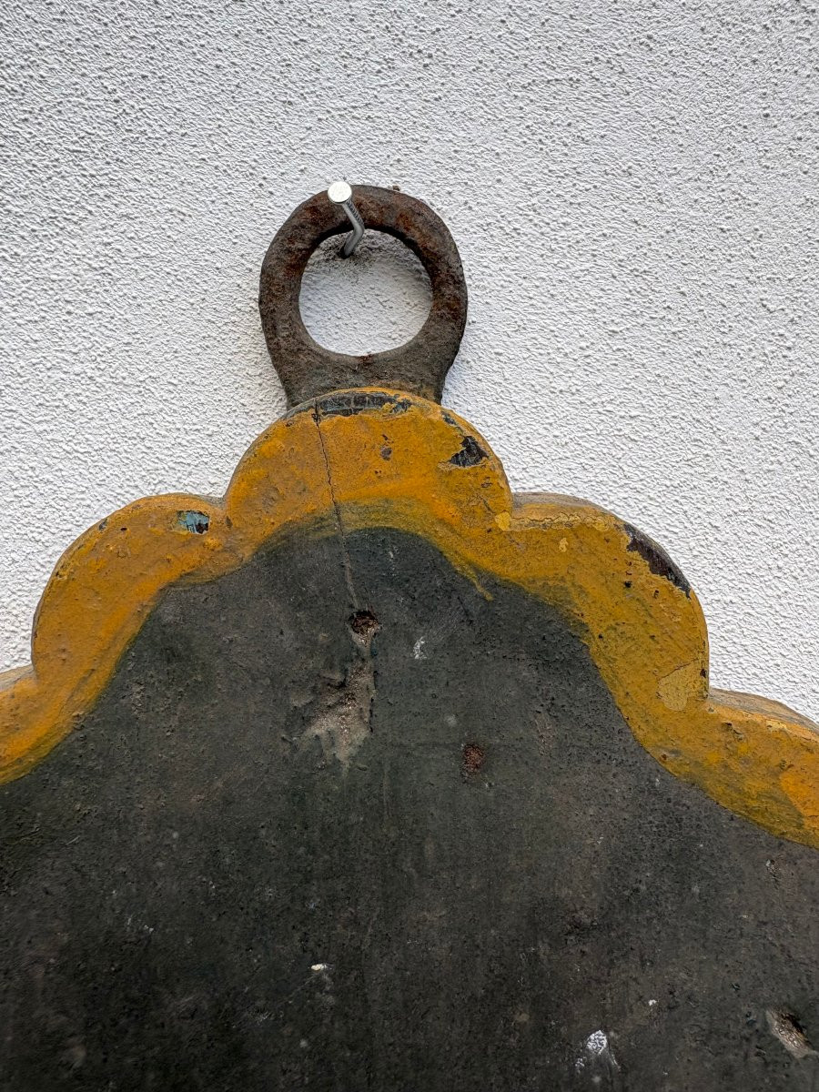 Blasone Stemma in Legno Laccato Indulgenza Plenaria Italia XVIII secolo-photo-1