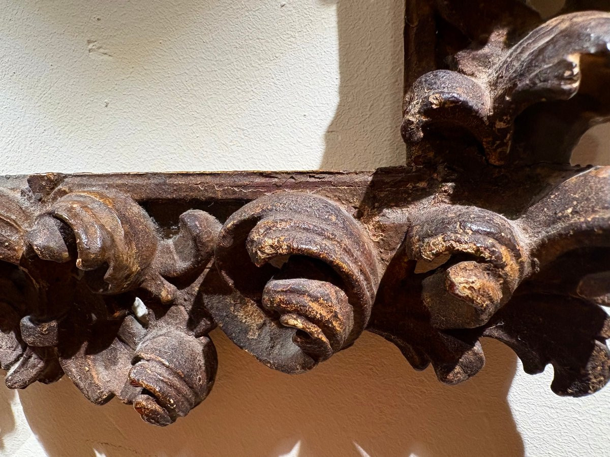 Cornice da Collezione Barocca Legno Laccato XVII secolo-photo-3