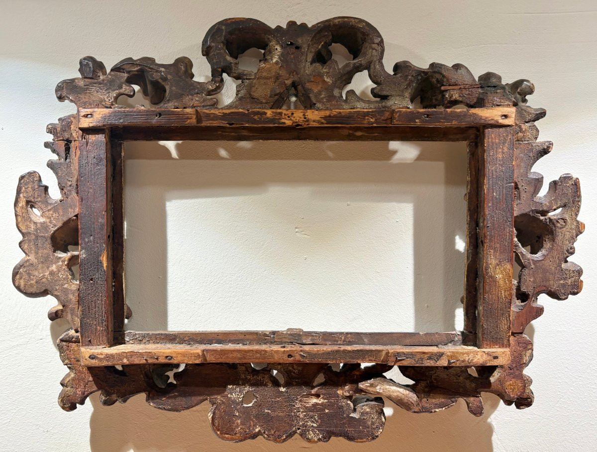 Cornice da Collezione Barocca Legno Laccato XVII secolo-photo-4