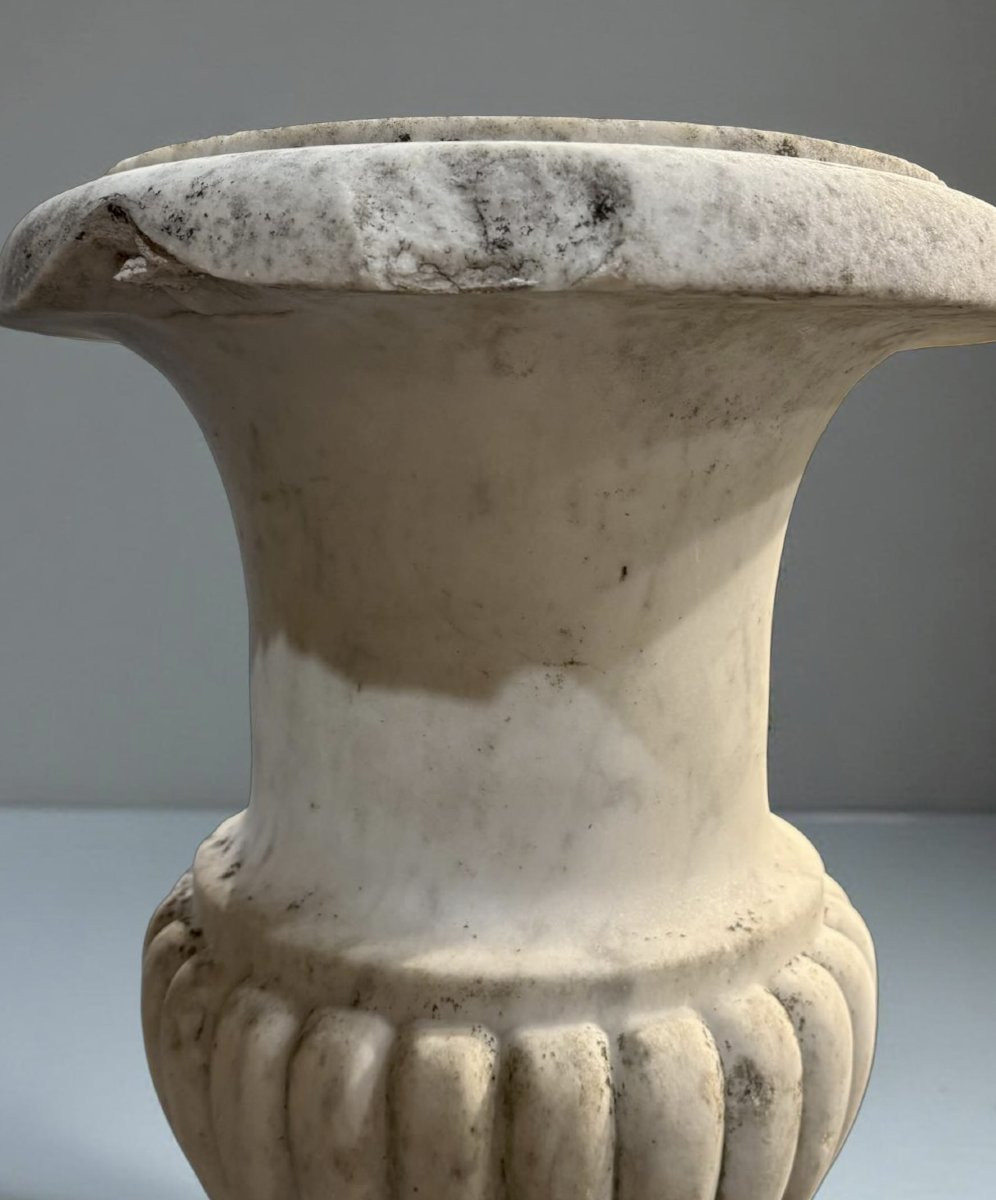 Coppia di Vasi Medicei in Marmo di Carrara, XVII secolo-photo-2