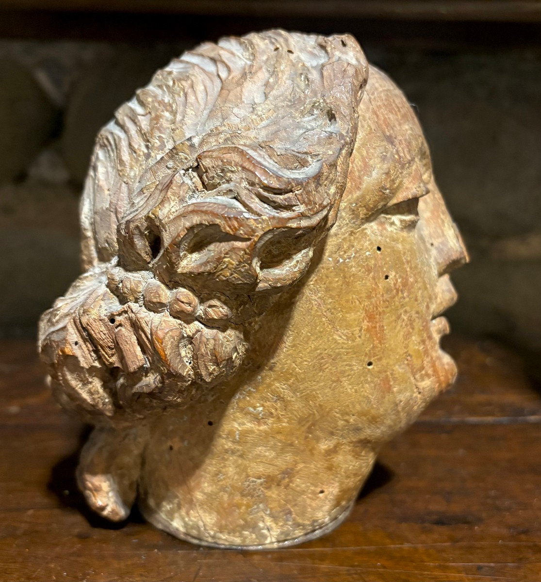 Testa Femminile Scultura in Quercia Francia seconda metà del XVI secolo